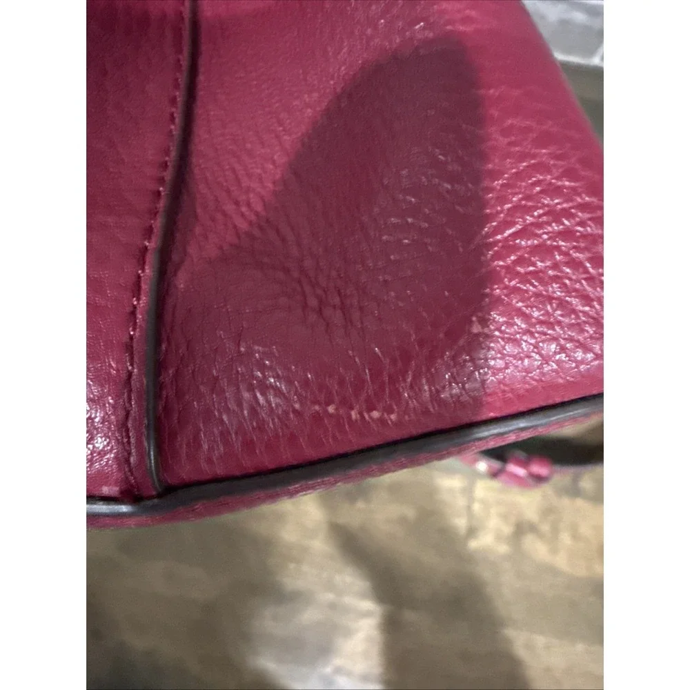 Kate Spade Marti Shoulder Bucket Drawstring Bag Deep‎ Berry Pebbled Leather